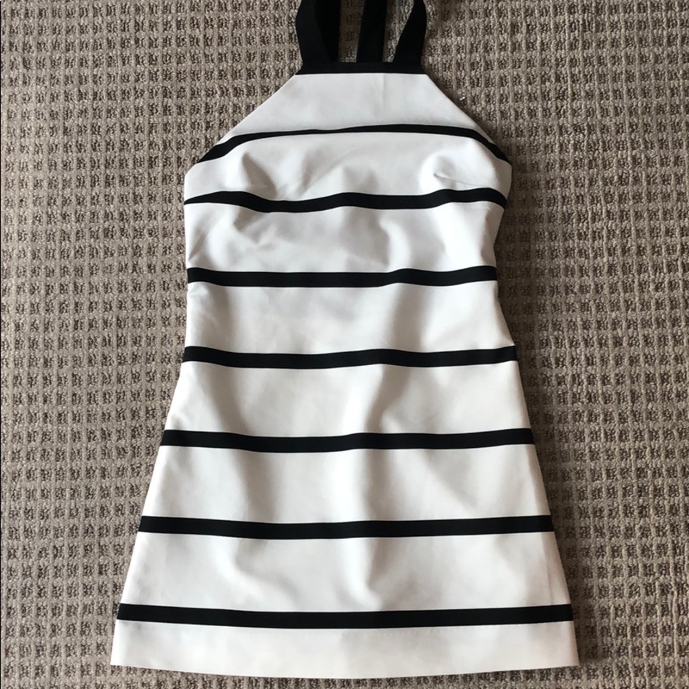 Zara black and white striped skort dress